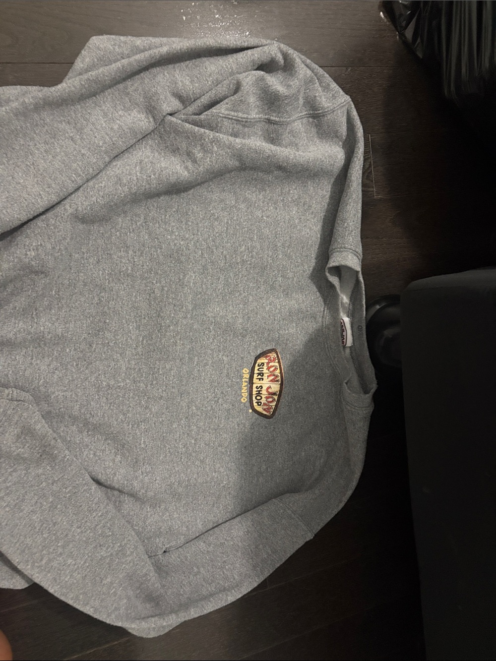 Gray Graphic Crewneck Sweatshirt - Surf Shop Logo